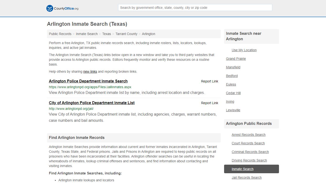 Inmate Search - Arlington, TX (Inmate Rosters & Locators)